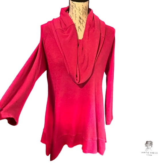 Soft Surroundings Weekend Layers Raspberry Pink Cowl Neck Jersey Knit Tunic S - Picture 3 of 7